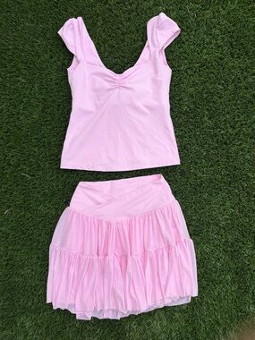 Blogilates Target Set Small Pink Ruffle Tennis Skirt + Top SOLD OUT